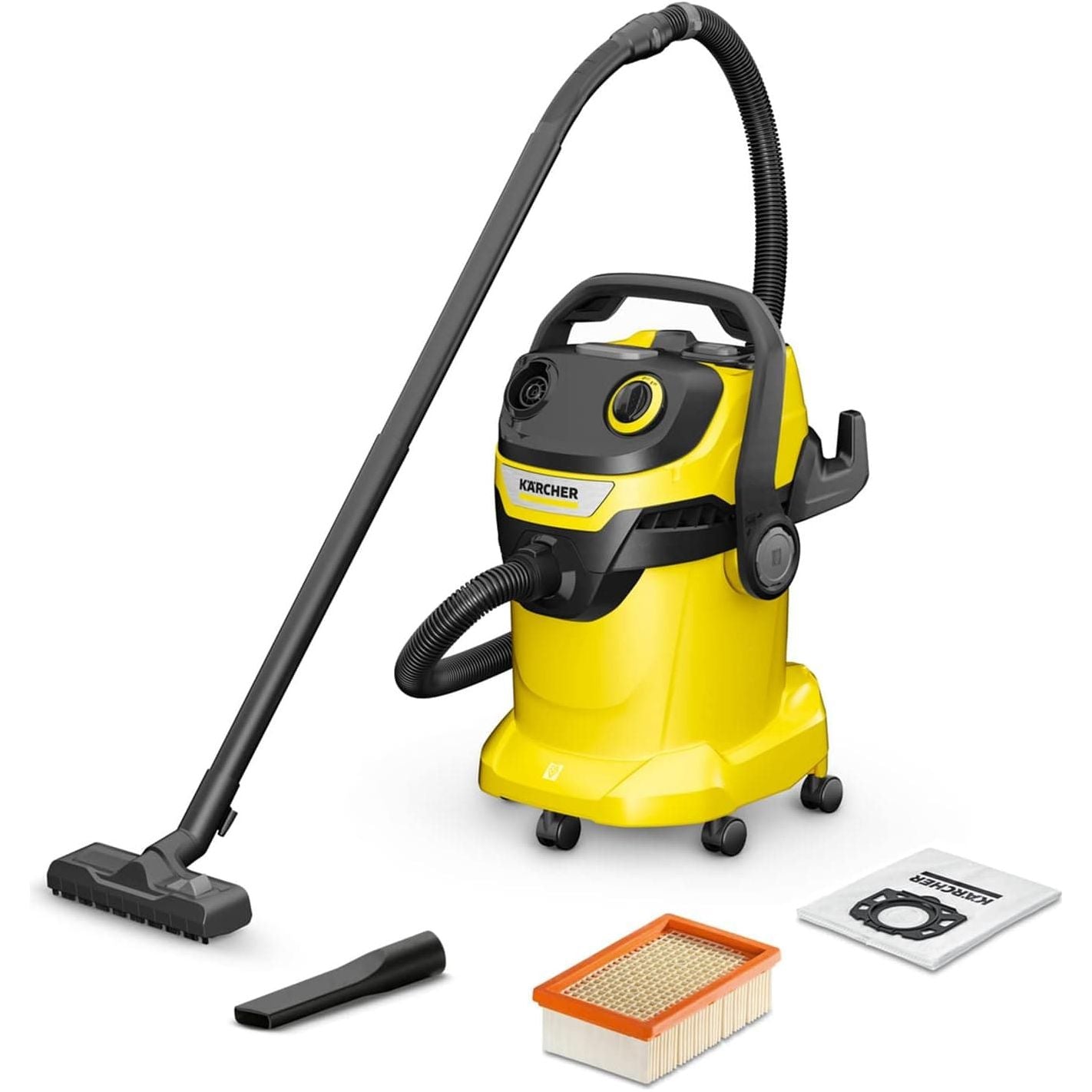 Buy KARCHER,Kärcher 16283020 Wet & Dry Vacuum Cleaner WD 5, blower function, power: 1100w, plastic container: 25 L, suction hose: 2.2 m, incl. floor and crevice nozzle, Yellow - Gadcet UK | UK | London | Scotland | Wales| Ireland | Near Me | Cheap | Pay In 3 | Vacuum Cleaner